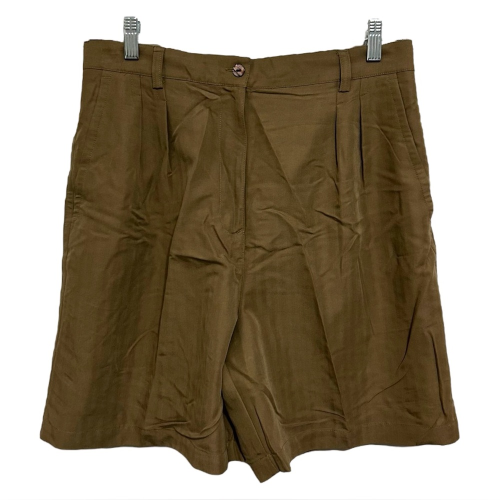 NWT Christopher & Banks Pleated High Rise Shorts Sz 12 | Brown Vintage Y2K Style